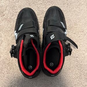 Cycling Shoes Black with Red Interior